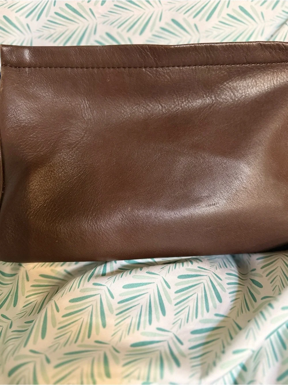 Coach Two-Tone Blue and Brown Leather Wristlet Clutch